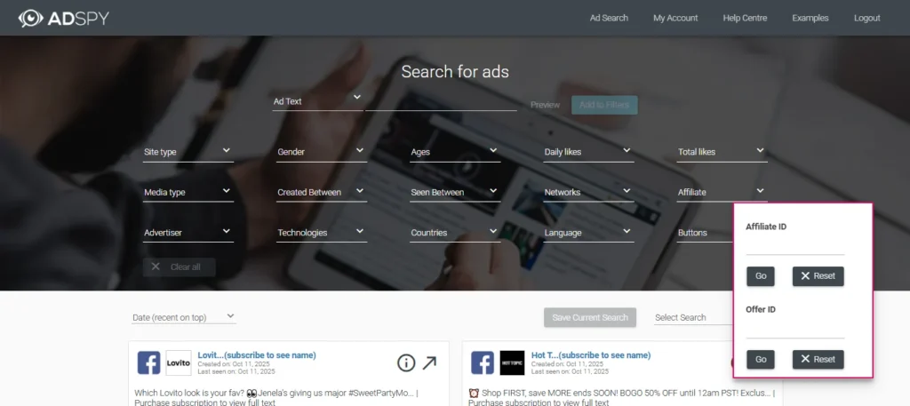 AdSpy Intelligence Arsenal