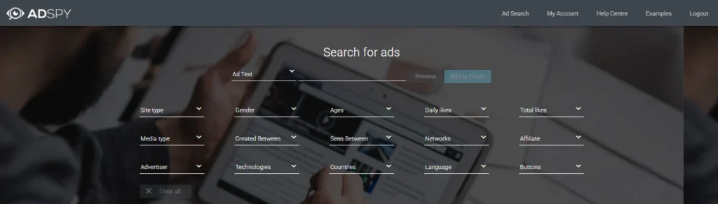 AdSpy Search Filters