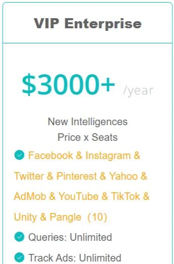 BigSpy VIP Enterprise Cost