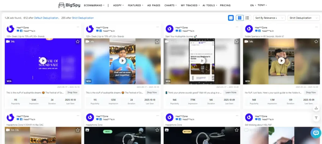 BigSpy ad creatives empire