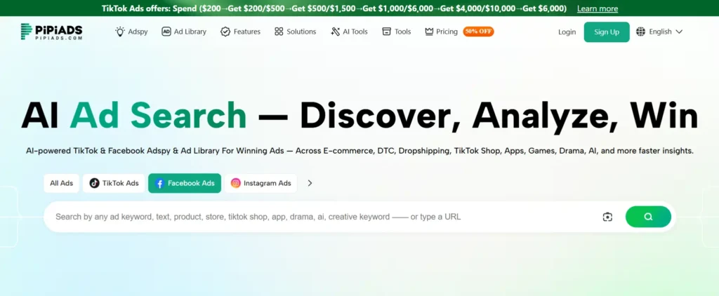 Pipiads Facebook Ad Spy