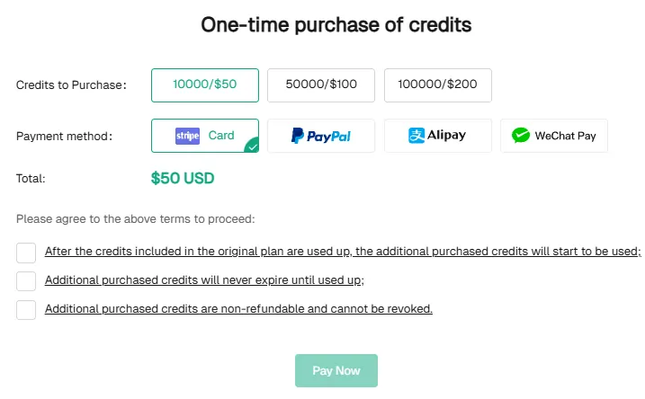 Pipiads credit pricing